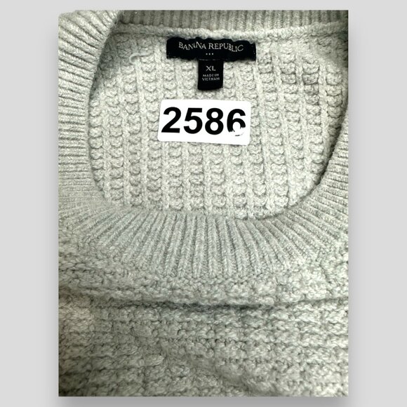 Banana Republic knit Sweater Mens XL Silverish white - Picture 3 of 3